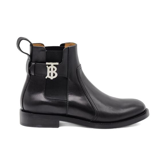 Burberry Luke TB Monogram Buckle Leather Chelsea Boot in Black 40 $1050 - Picture 3 of 10